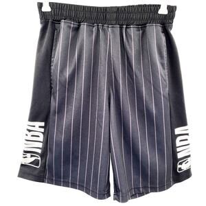 NBA Brooklyn Nets Black Athletic Striped Logo Basketball Shorts Pockets Men's M
